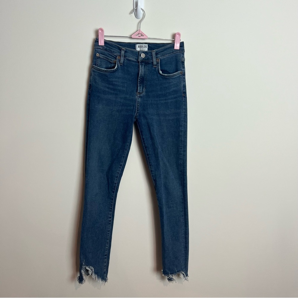 AGOLDE Sophie High Rise Skinny Denim Jeans in Scheme Wash Women Size 26